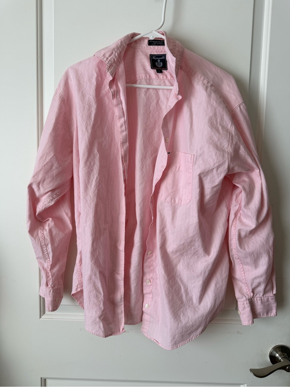 Faconnable Soft Pink Cotton Button-Down Shirt